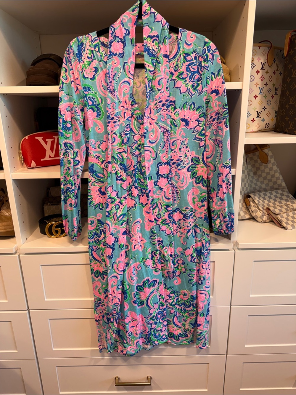 Lilly Pulitzer Kierna Dress Blue Horizon Jungle Sunrise